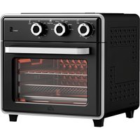 HOMCOM Minibackofen mit Umluft 20L Mini Ofen mit Backblech, Grillrost und Krümelblech, 90 °C-230 °C Heißluftfritteuse mit 5 Modi, Frittierkorb, 60 Min. Timer, 1400W, Metall   Aosom von HOMCOM