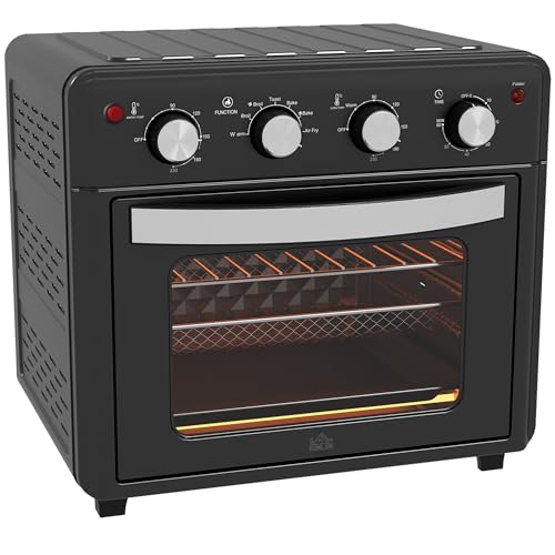 HOMCOM Minibackofen mit Umluft 30L Mini Ofen mit Backblech, Grillrost und Krümelblech, 90 °C-230 °C Heißluftfritteuse mit 7 Modi, Frittierkorb, 60 Min. Timer, 1600W, Metall HOMCOM Minibackofen mit Umluft 30L Mini Ofen mit Backblech, Grillrost und Krümelblech, 90 °C-230 °C Heißluftfritteuse mit 7 Modi, Frittierkorb, 60 Min. Timer, 1600W, Metall von HOMCOM