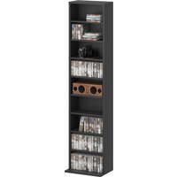 HOMCOM Mobile Libreria mit 9 Regalen für 260 CD im modernen Design, CD-Regal aus Spanplatte, 33x24x140 cm, Schwarz Aosom HOMCOM Mobile Libreria mit 9 Regalen für 260 CD im modernen Design, CD-Regal aus Spanplatte, 33x24x140 cm, Schwarz Aosom von HOMCOM