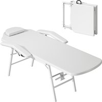 HOMCOM Mobile Massageliege 3 Zonen Klappbar Massagetisch Höhenverstellbar 82 cm Breit Massagebank mit Kopfstütze, Armlehne, Stahlfüßen Massagebett Kosmetikliege Weiß Aosom HOMCOM Mobile Massageliege 3 Zonen Klappbar Massagetisch Höhenverstellbar 82 cm Breit Massagebank mit Kopfstütze, Armlehne, Stahlfüßen Massagebett Kosmetikliege Weiß Aosom von HOMCOM