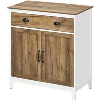HOMCOM Mobile Multiuso in Truciolato mit Schrank und Schublade im rustikalen Stil, 78,5x39x89,4cm, Weiß   Aosom von HOMCOM