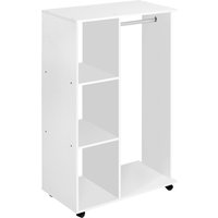 HOMCOM Mobiler Kleiderschrank Holzschrank Garderobenschrank Dielenschrank offen Weiß   Aosom von HOMCOM