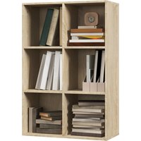 HOMCOM Mobiles Würfelregal mit 6 Fächern, Platzsparendes Holzregal, Raumteilerregal für Wohnzimmer, Schlafzimmer und Büro, 65,5x30x97,5 cm, Farbe Eiche Aosom HOMCOM Mobiles Würfelregal mit 6 Fächern, Platzsparendes Holzregal, Raumteilerregal für Wohnzimmer, Schlafzimmer und Büro, 65,5x30x97,5 cm, Farbe Eiche Aosom von HOMCOM