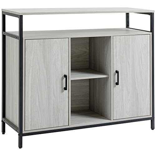 HOMCOM Modernes Sideboard aus Holz mit 2 Schränken und Regalen, für Küche und Eingang, hellgrau, 100 x 34 x 87,2 cm HOMCOM Modernes Sideboard aus Holz mit 2 Schränken und Regalen, für Küche und Eingang, hellgrau, 100 x 34 x 87,2 cm von HOMCOM