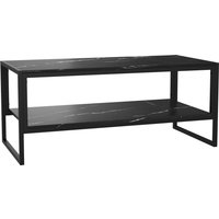 HOMCOM Moderne Couchtisch mit 2 Regale 106 x 50 x 47 cm Schwarz   Aosom von HOMCOM