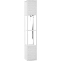 HOMCOM Moderne Stehlampe mit Regalböden, Stehlampe für das Wohnzimmer Sockel E27, 40 W, mit Mesh-Stoffschirmen und Kettenschalter, für Schlafzimmer, Büro und Wohnzimmer, Weiß   Aosom von HOMCOM