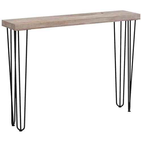 HOMCOM Moderner Konsolentisch Eingangstisch mit Anti-Kipp-Stahlbeinen Flur Flur Tisch 110x25x79,5 cm Natur HOMCOM Moderner Konsolentisch Eingangstisch mit Anti-Kipp-Stahlbeinen Flur Flur Tisch 110x25x79,5 cm Natur von HOMCOM