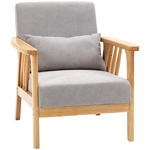 HOMCOM Moderner Sessel mit Samtpolsterung und Holzgestell, Lounge- und Wohnzimmersessel mit extra Kissen, 68x75x78cm, Grau HOMCOM Moderner Sessel mit Samtpolsterung und Holzgestell, Lounge- und Wohnzimmersessel mit extra Kissen, 68x75x78cm, Grau von HOMCOM