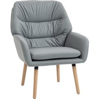 HOMCOM Moderner Sessel mit hoher doppelt gepolsterter Rückenlehne, Wohn- und Sesselsessel aus Stoff in Lederoptik, für Zuhause und Büro, Grau Aosom HOMCOM Moderner Sessel mit hoher doppelt gepolsterter Rückenlehne, Wohn- und Sesselsessel aus Stoff in Lederoptik, für Zuhause und Büro, Grau Aosom von HOMCOM