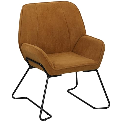 HOMCOM Moderner Wohnzimmersessel Lesesessel mit breitem gepolstertem Sitz gepolstert in Samt Metallbeine Sessel für Wohnzimmer Wohnzimmer Schlafzimmer Braun HOMCOM Moderner Wohnzimmersessel Lesesessel mit breitem gepolstertem Sitz gepolstert in Samt Metallbeine Sessel für Wohnzimmer Wohnzimmer Schlafzimmer Braun von HOMCOM