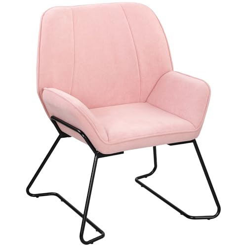HOMCOM Moderner Wohnzimmersessel Lesesessel mit breitem gepolstertem Sitz gepolstert in Samt Metallbeine Sessel für Wohnzimmer Wohnzimmer Schlafzimmer Rosa HOMCOM Moderner Wohnzimmersessel Lesesessel mit breitem gepolstertem Sitz gepolstert in Samt Metallbeine Sessel für Wohnzimmer Wohnzimmer Schlafzimmer Rosa von HOMCOM