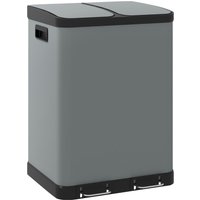 HOMCOM Mülleimer 2 x 30L Treteimer mit Deckel Fußpedal Inneneimer Metall HOMCOM Mülleimer 2 x 30L Treteimer mit Deckel Fußpedal Inneneimer Metall von HOMCOM