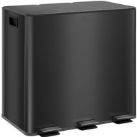 HOMCOM Mülleimer 3 x 15L Treteimer mit Deckel, Fußpedal, Inneneimer, Edelstahl von HOMCOM