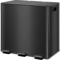 HOMCOM Mülleimer 3 x 15L Treteimer mit Deckel und Fußpedal, Edelstahl Abfalleimer mit Inneneimer für Wohnzimmer & Büro 61,9 x 36,6 x 43,2 cm   Aosom.de von HOMCOM