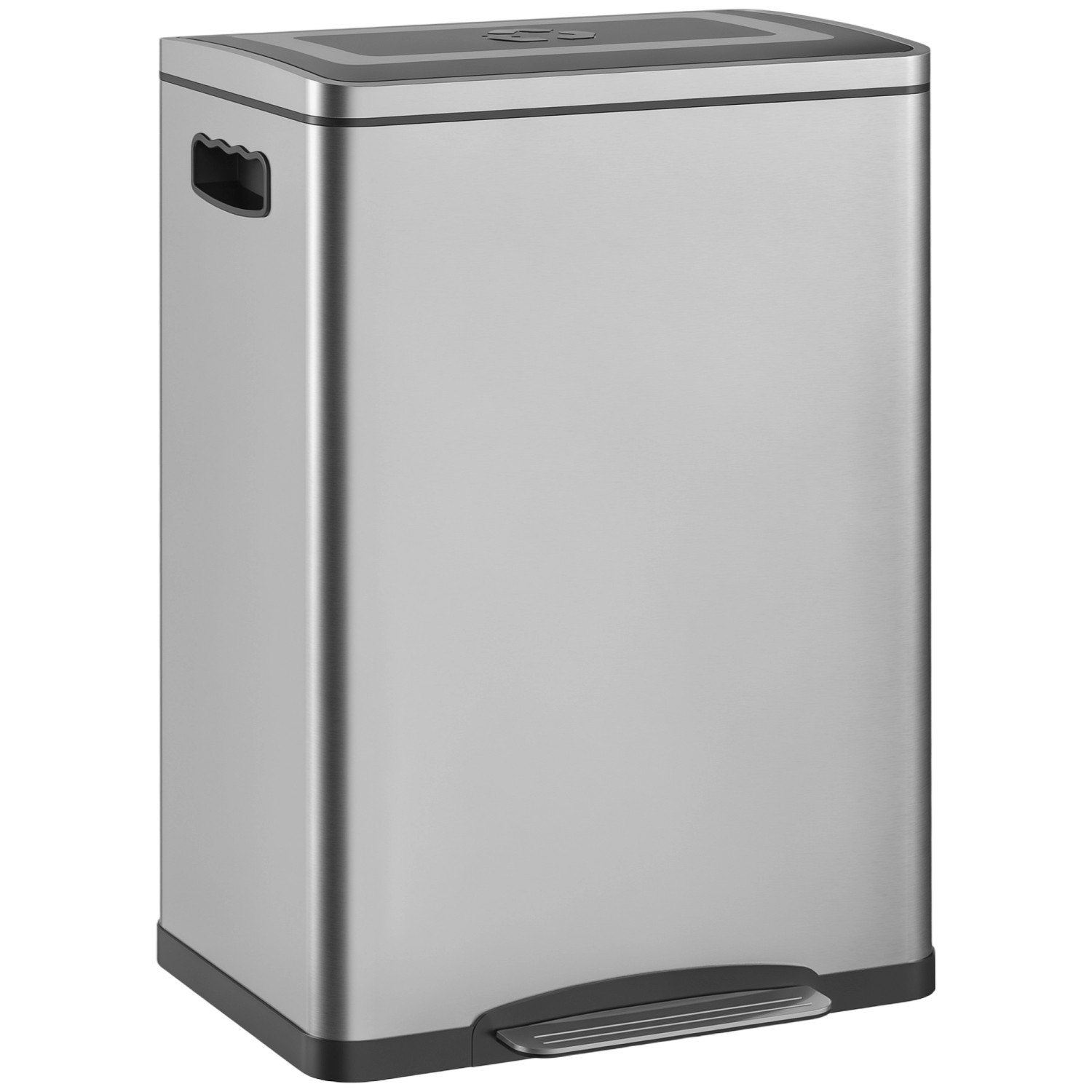 HOMCOM Mülleimer 40L Treteimer Abfalleimer mit Deckel und Fußpedal Müllbehälter von HOMCOM