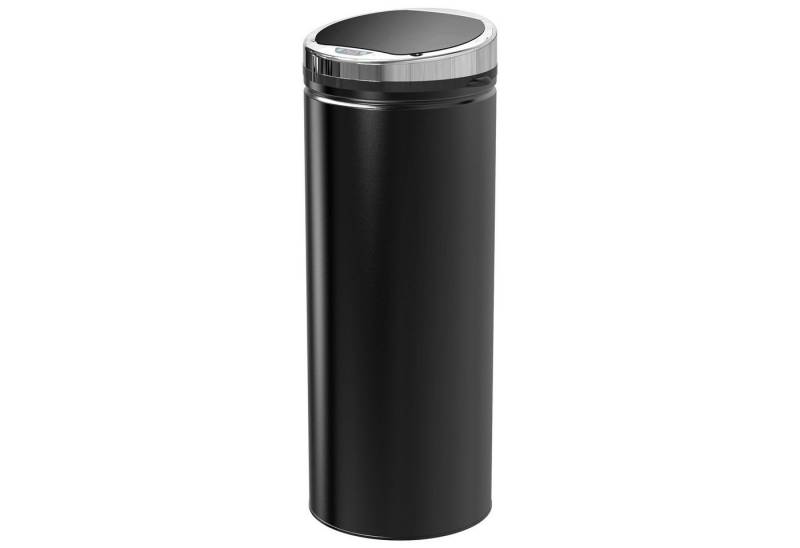 HOMCOM Mülleimer 50L Automatischer Abfalleimer, Edelstahl, Schwarz 30,5 x 30,5 x 81,5 cm von HOMCOM