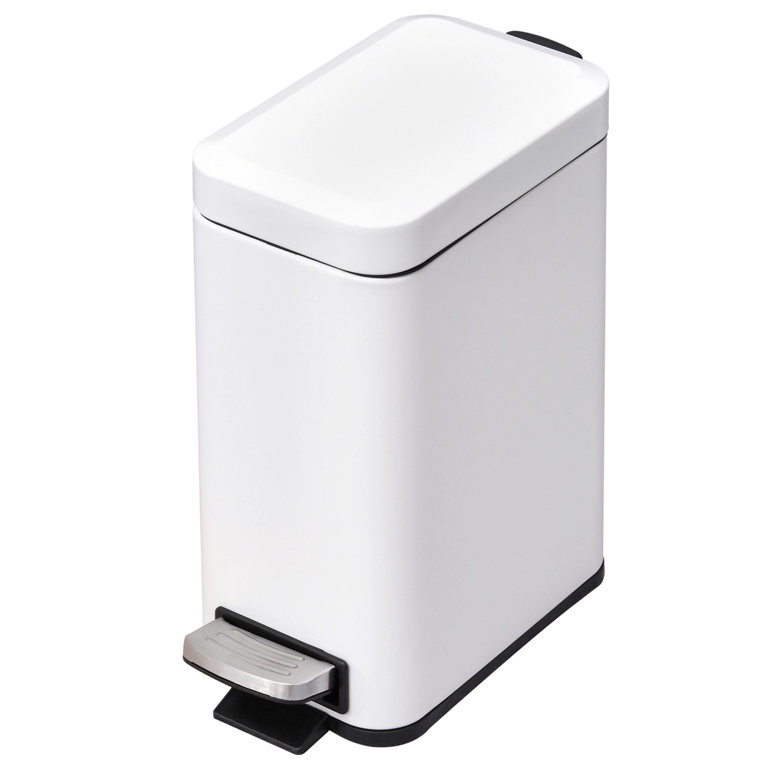 HOMCOM Mülleimer 5L mit Deckel und Fußpedal Inneneimer Metall Weiß 29,2x14x32cm HOMCOM Mülleimer 5L mit Deckel und Fußpedal Inneneimer Metall Weiß 29,2x14x32cm von HOMCOM