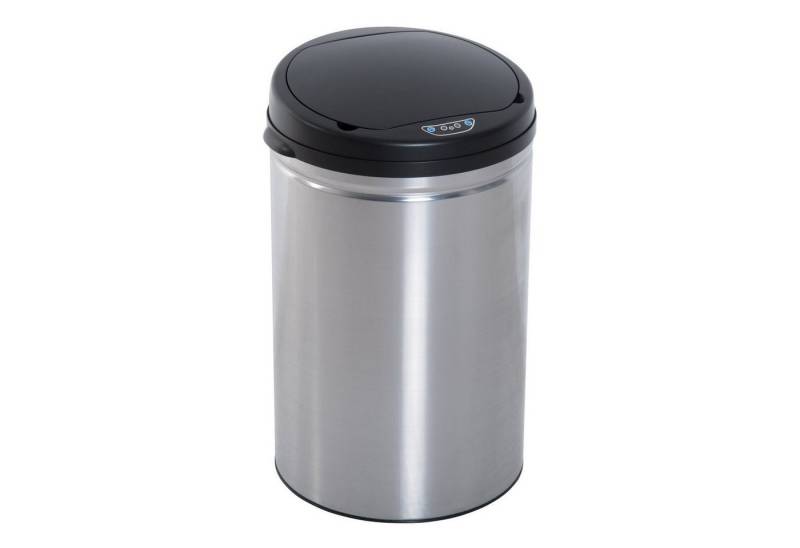 HOMCOM Mülleimer Automatik Abfalleimer mit Sensor, Schwarz+Silber Ø30,5 x 51,5 cm von HOMCOM