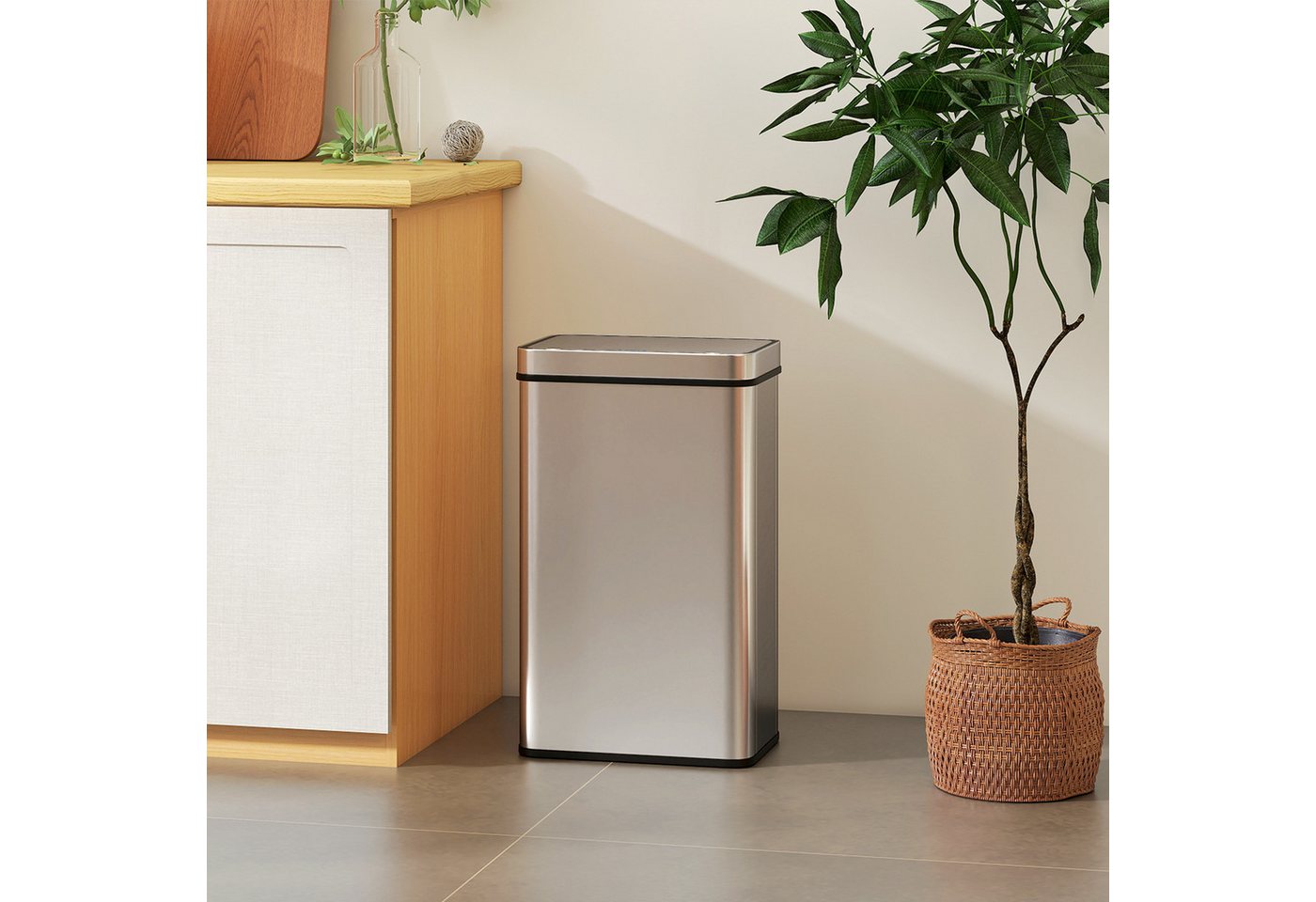 HOMCOM Mülleimer Fingerabdruckresistent, Automatische Schließ-Funktion, Silber HOMCOM Mülleimer Fingerabdruckresistent, Automatische Schließ-Funktion, Silber von HOMCOM