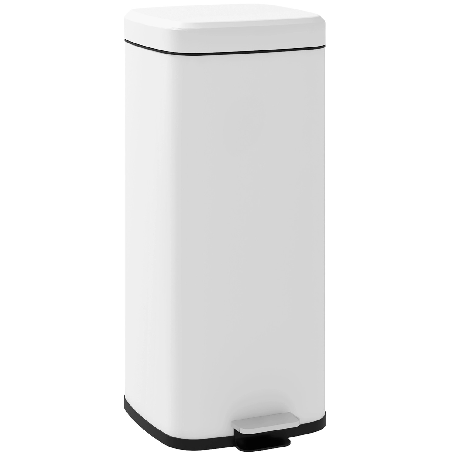 HOMCOM Mülleimer Metall Kunststoff Weiß 28L x 35B x 63,5H cm HOMCOM Mülleimer Metall Kunststoff Weiß 28L x 35B x 63,5H cm von HOMCOM