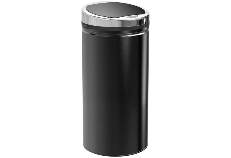 HOMCOM Mülleimer 42L, elektrisch, automatisch, mit Deckel, rostfrei, für Bad, Büro, Küche, Esszimmer, Stahl, Schwarz von HOMCOM