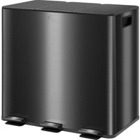 HOMCOM Mülltrenner 45L Küchenmülleimer mit 3 Fächern, Soft-Close-Deckel, herausnehmbare Inneneimer, Recycling und Abfall, 3 x 15L, Schwarz   Aosom von HOMCOM