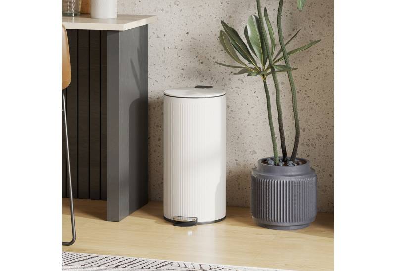 HOMCOM Mülltrennsystem mit Tritt-Pedal, 30L Fassungsvermögen, Cremeweiß HOMCOM Mülltrennsystem mit Tritt-Pedal, 30L Fassungsvermögen, Cremeweiß von HOMCOM