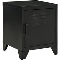 HOMCOM Nachttisch, Beistelltisch mit verstellbarem Regal, Tür, Nachtschrank für Schlafzimmer, Wohnzimmer, Metall, Schwarz, 50 x 40 x 47,5 cm HOMCOM Nachttisch, Beistelltisch mit verstellbarem Regal, Tür, Nachtschrank für Schlafzimmer, Wohnzimmer, Metall, Schwarz, 50 x 40 x 47,5 cm von HOMCOM