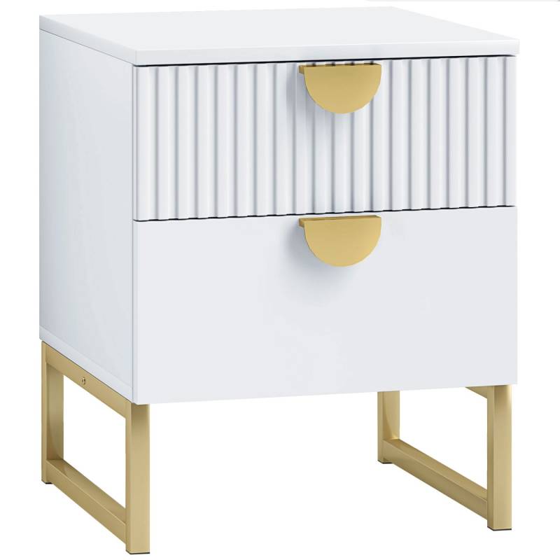 HOMCOM Nachttisch Beistelltisch MDF  Weiß 40L x 40B x 50H cm von HOMCOM