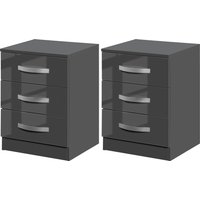 HOMCOM Nachttisch Modern, Set 2 Stück mit 3 Schubladen für Schlafzimmer und Wohnzimmer aus Spanplatte, 40x36x56cm, Grau Aosom HOMCOM Nachttisch Modern, Set 2 Stück mit 3 Schubladen für Schlafzimmer und Wohnzimmer aus Spanplatte, 40x36x56cm, Grau Aosom von HOMCOM