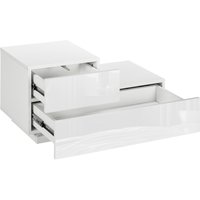 HOMCOM Nachttisch Modern mit 16 RGB-LED-Lichtern, Fernbedienung und Zwei Schubladen aus Spanplatte, 70x37x38cm, Weiß Aosom HOMCOM Nachttisch Modern mit 16 RGB-LED-Lichtern, Fernbedienung und Zwei Schubladen aus Spanplatte, 70x37x38cm, Weiß Aosom von HOMCOM