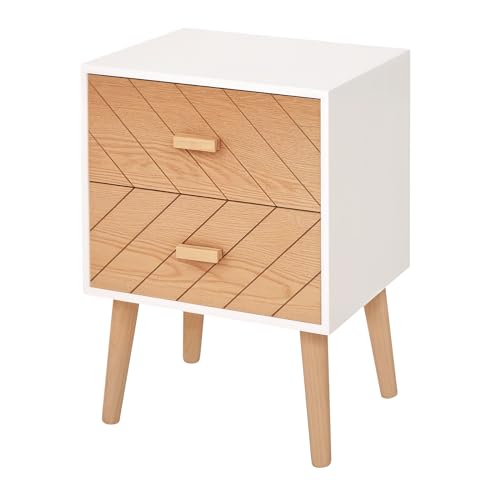 HOMCOM Nachttisch Nachtkommode Flurkommode mit Schubladen Holz weiß + Natur 40 x 30 x 55,5 cm HOMCOM Nachttisch Nachtkommode Flurkommode mit Schubladen Holz weiß + Natur 40 x 30 x 55,5 cm von HOMCOM