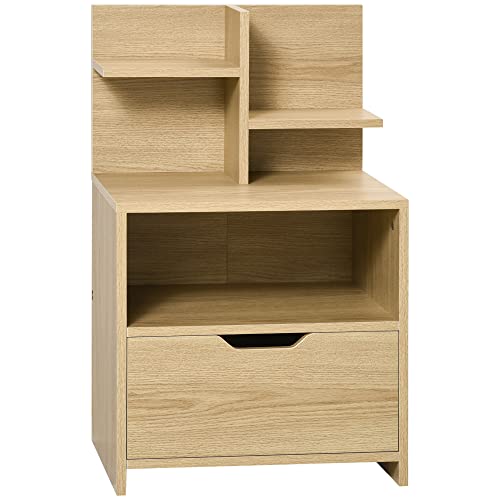 HOMCOM Nachttisch Nachtschrank mit Schublade, Beistelltisch mit Offenem Fach, 2 Regalen, Nachtkommode für Schlafzimmer, Wohnzimmer, Natur, 45 x 35 x 73 cm HOMCOM Nachttisch Nachtschrank mit Schublade, Beistelltisch mit Offenem Fach, 2 Regalen, Nachtkommode für Schlafzimmer, Wohnzimmer, Natur, 45 x 35 x 73 cm von HOMCOM