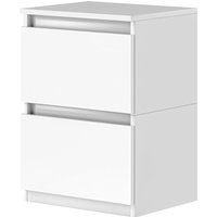 HOMCOM Nachttisch mit 2 Schubladen, Beistelltisch, Nachtschrank mit Stauraum, Nachtkommode für Schlafzimmer, Wohnzimmer, ca. 40 x 32 x 56 cm, Weiß   Aosom von HOMCOM