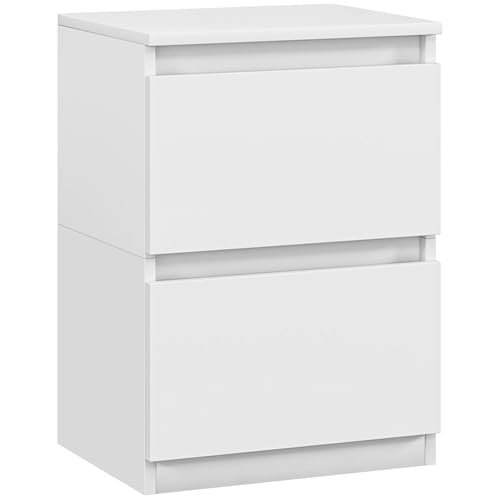 HOMCOM Nachttisch mit 2 Schubladen, Beistelltisch, Nachtschrank mit Stauraum, Nachtkommode für Schlafzimmer, Wohnzimmer, ca. 40 x 32 x 56 cm, Weiß HOMCOM Nachttisch mit 2 Schubladen, Beistelltisch, Nachtschrank mit Stauraum, Nachtkommode für Schlafzimmer, Wohnzimmer, ca. 40 x 32 x 56 cm, Weiß von HOMCOM