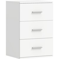 HOMCOM Nachttisch mit 3 Schubladen, Beistell-Kommode für Schlafzimmer, MDF, Weiß   Aosom von HOMCOM