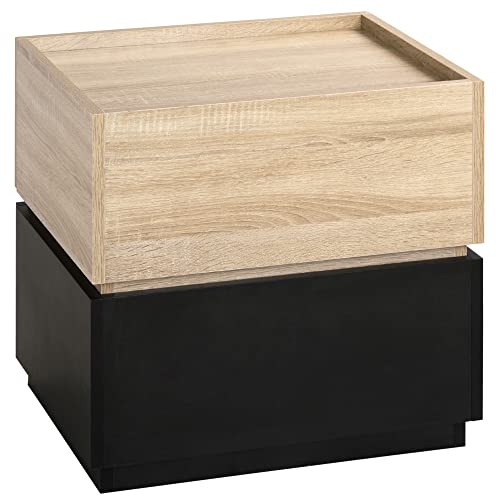 HOMCOM Nachttisch mit Schublade Nachtschrank stapelbar Schubladenschrank Schlafzimmer Nachtkommode Spanplatte Schwarz+Natur 50 x 40 x 47,5 cm HOMCOM Nachttisch mit Schublade Nachtschrank stapelbar Schubladenschrank Schlafzimmer Nachtkommode Spanplatte Schwarz+Natur 50 x 40 x 47,5 cm von HOMCOM
