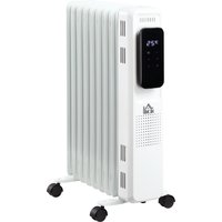 HOMCOM Ölradiator elektrisch Heizkörper 1830-2180W tragbar 3 Heizstufen 24-Stunden-Timer 9 Heizplatten Weiß Stahl 42,5x24x63cm für effiziente Wärme   Aosom.de von HOMCOM