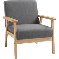 Ohrensessel Esszimmerstuhl mit Armlehnen Loungesessel Relaxsessel Grau Ohrensessel Esszimmerstuhl mit Armlehnen Loungesessel Relaxsessel Grau von HOMCOM