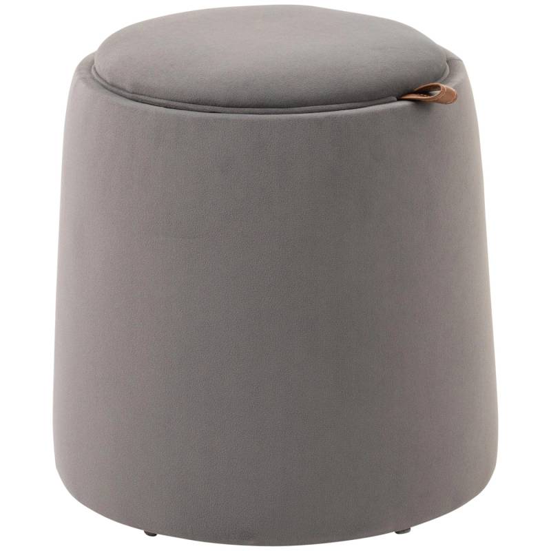 HOMCOM Ottomane Sitzhocker Rund mit Stauraum Dunkelgrau Ø44 cm x 47,5 cm von HOMCOM