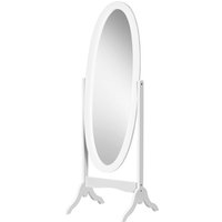 HOMCOM Ovaler freistehender Spiegel im Shabby Chic-Stil mit verstellbarer Neigung, Maße 48L x 46B x 147H cm - MDF Weiß Aosom HOMCOM Ovaler freistehender Spiegel im Shabby Chic-Stil mit verstellbarer Neigung, Maße 48L x 46B x 147H cm - MDF Weiß Aosom von HOMCOM