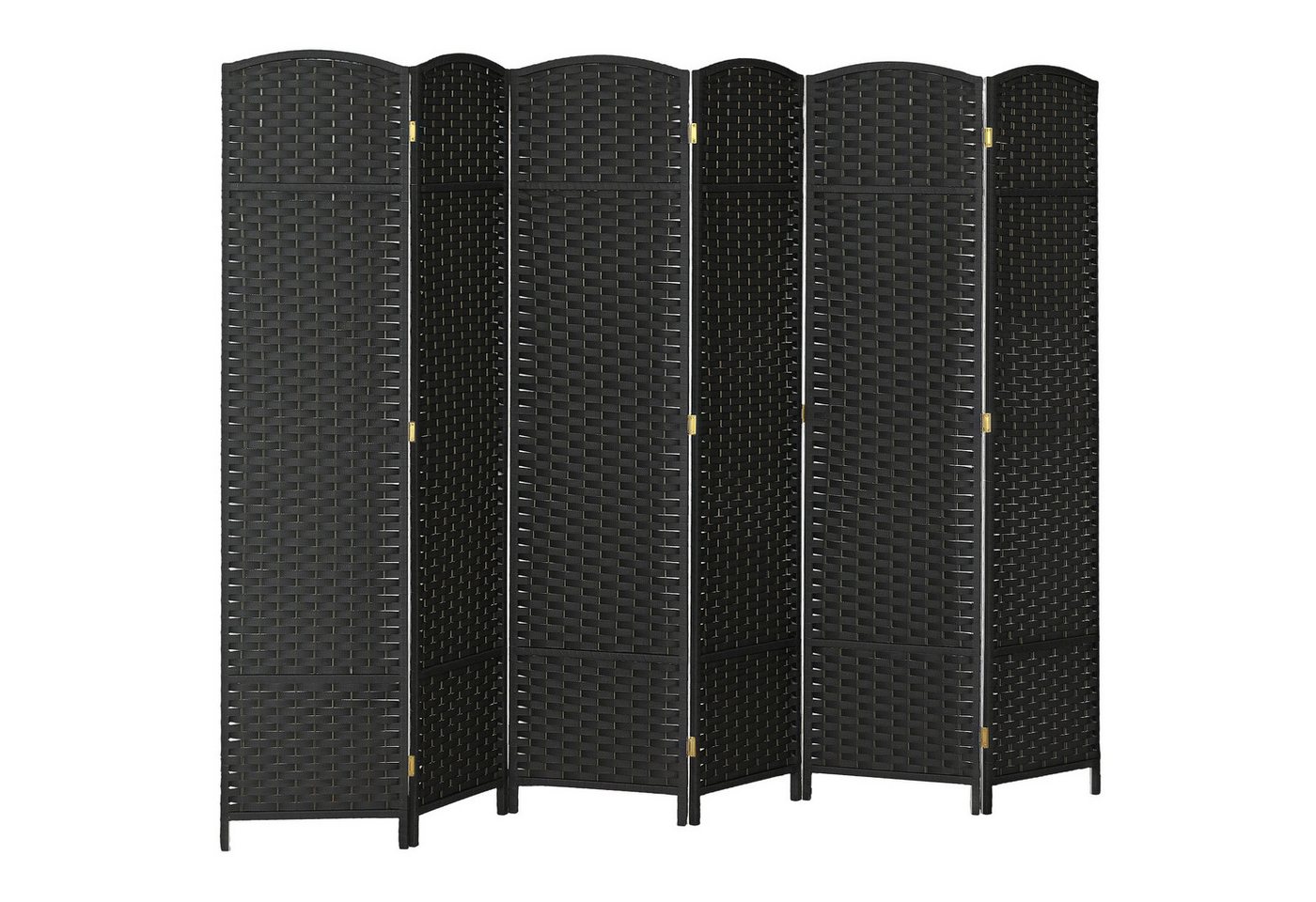 HOMCOM Paravent 240 x 170 cm Raumteiler (Sichtschutz, 6 St., Faltbar Trennwand aus Bambus), Raumtrenner Stellwand für Wohnzimmer Schwarz von HOMCOM