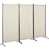 HOMCOM Paravent 3 Paneele Abmessungen 2,53L x 0,5B x 1,82H m Seitlicher Store Sichtschutz-Paravent auf Standfuß Metall Hochdichtes Polyester Beige   Aosom von HOMCOM