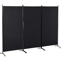 HOMCOM Paravent 3 Paneele Maße 2,53L x 0,5B x 1,82H m Seitenstore Sichtschutz-Paravent mit Standfuß Metall Hochdichtes Polyester Schwarz Aosom HOMCOM Paravent 3 Paneele Maße 2,53L x 0,5B x 1,82H m Seitenstore Sichtschutz-Paravent mit Standfuß Metall Hochdichtes Polyester Schwarz Aosom von HOMCOM