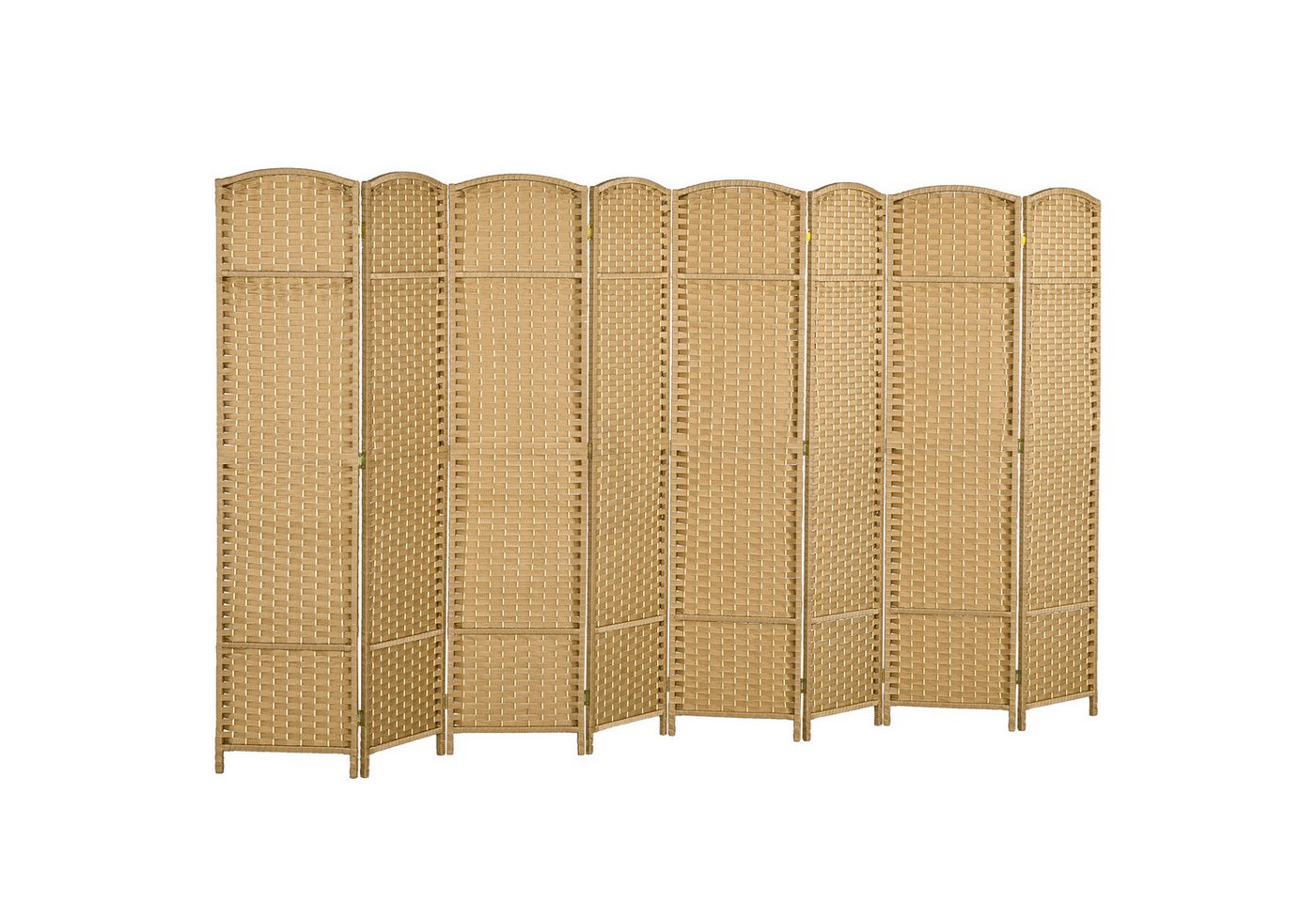 HOMCOM Paravent 320 x 170 cm Raumteiler (Sichtschutz, 8 St., Faltbar Trennwand aus Bambus), Raumtrenner Stellwand für Wohnzimmer Natur von HOMCOM