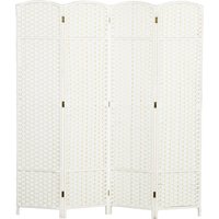 HOMCOM Paravent 4-teilig 160 x 170 cm Raumteiler Faltbar Trennwand aus Bambus, Sichtschutz Raumtrenner Stellwand für Wohnzimmer Weiß Aosom HOMCOM Paravent 4-teilig 160 x 170 cm Raumteiler Faltbar Trennwand aus Bambus, Sichtschutz Raumtrenner Stellwand für Wohnzimmer Weiß Aosom von HOMCOM