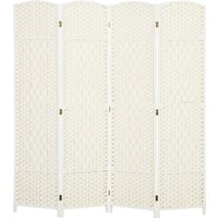 HOMCOM Paravent 4-teilig 180 x 180 cm Raumteiler Trennwand, Faltbar Raumtrenner Stellwand Sichtschutz für Wohnzimmer Weiß Aosom HOMCOM Paravent 4-teilig 180 x 180 cm Raumteiler Trennwand, Faltbar Raumtrenner Stellwand Sichtschutz für Wohnzimmer Weiß Aosom von HOMCOM