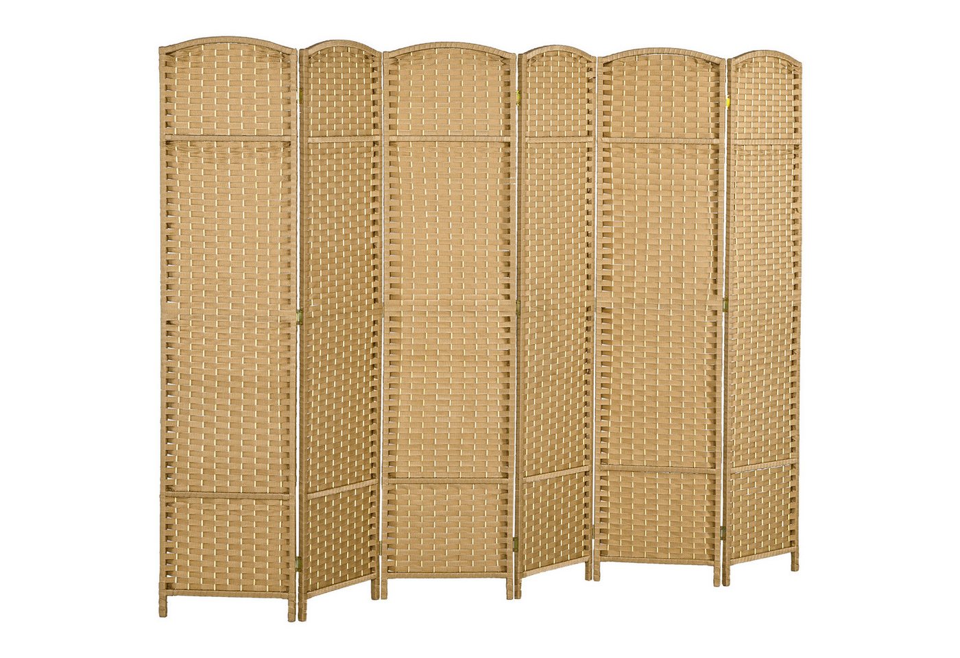 HOMCOM Paravent 6-teilig 240 x 170 cm Faltbar Stellwand Raumtrenner (Raumteiler, 1 St., Trennwand), für Wohnzimmer, Schlafzimmer, Naturholz von HOMCOM