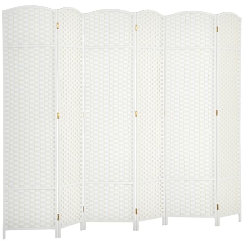 HOMCOM Paravent 6-teilig 240 x 170 cm Raumteiler Faltbar Trennwand aus Bambus, Sichtschutz Raumtrenner Stellwand für Wohnzimmer Weiß HOMCOM Paravent 6-teilig 240 x 170 cm Raumteiler Faltbar Trennwand aus Bambus, Sichtschutz Raumtrenner Stellwand für Wohnzimmer Weiß von HOMCOM