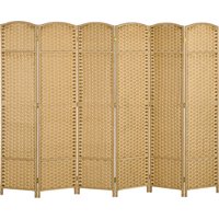 HOMCOM Paravent 6-teilig 240 x 170 cm Raumteiler Trennwand aus Bambus, Faltbar Stellwand Raumtrenner Sichtschutz für Wohnzimmer Natur   Aosom von HOMCOM